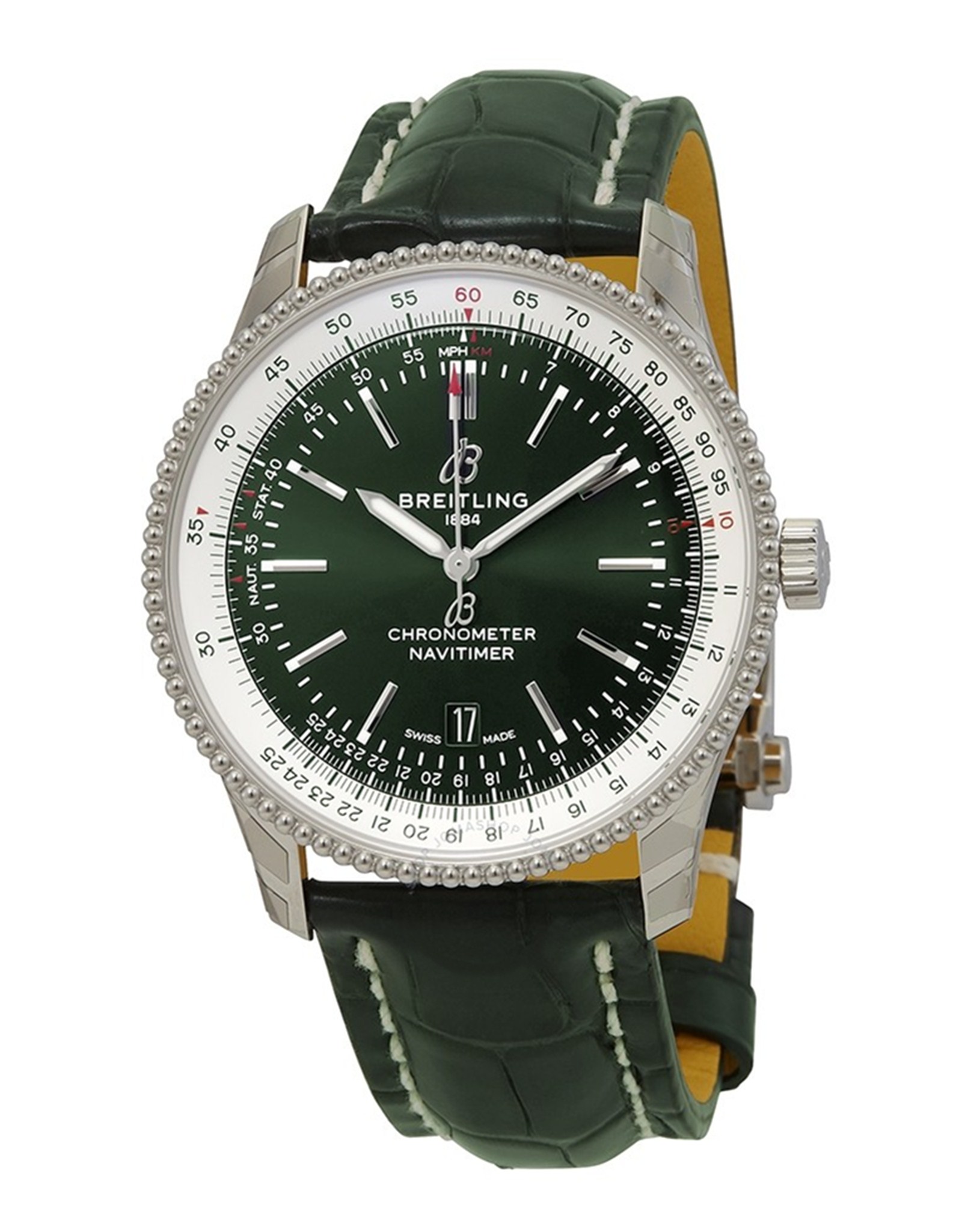 Replica Breitling Navitimer Green Dial Stick Markers A173261A1L1P2 41MM Zwitserse Replica Horloges Nederland Betrouwbaar Goedkope Nep Horloges Rolex Online Verkopen